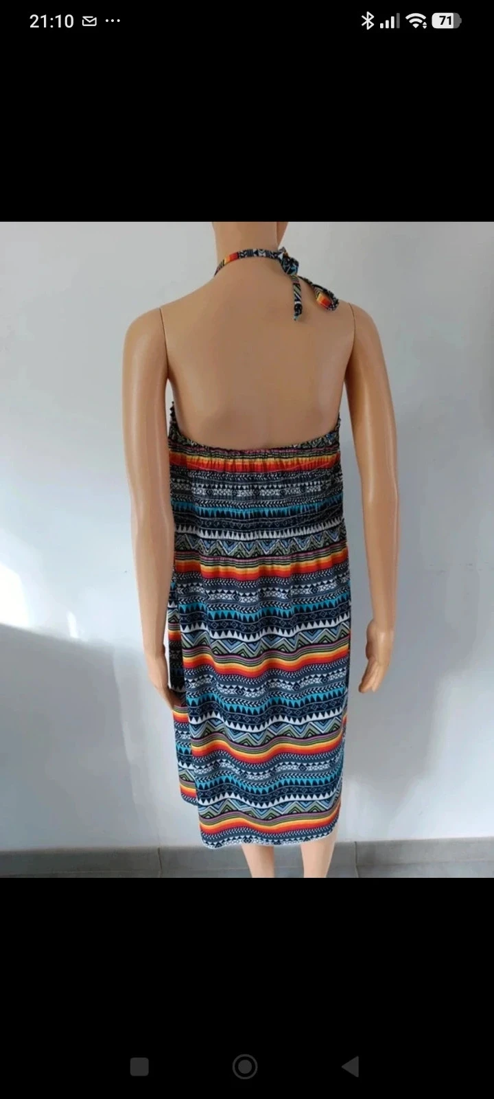 Vestido de verano de espalda descubierta con estampado étnico multicolor para mujer S/M – photo 7
